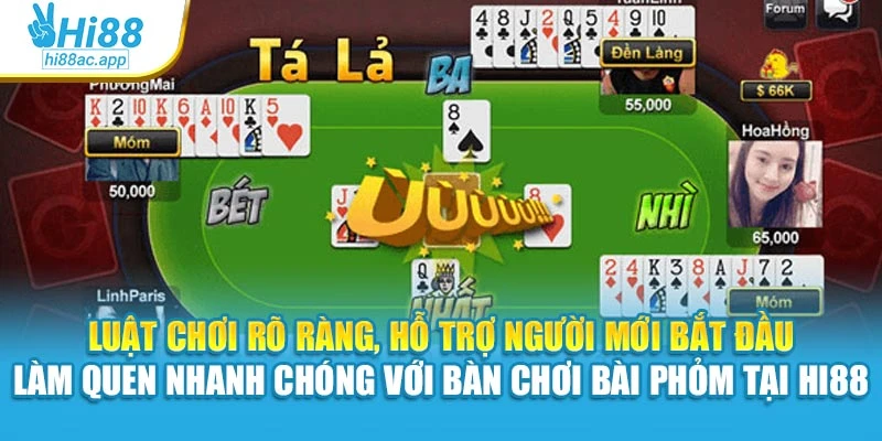 Cách Chơi Xì Tố Hi88 – Tố Mạnh Tay, Đọc Bài Chuẩn Xác 2 Luật chơi rõ ràng, hỗ trợ người mới bắt đầu làm quen nhanh chóng với bàn chơi bài phỏm tại Hi88